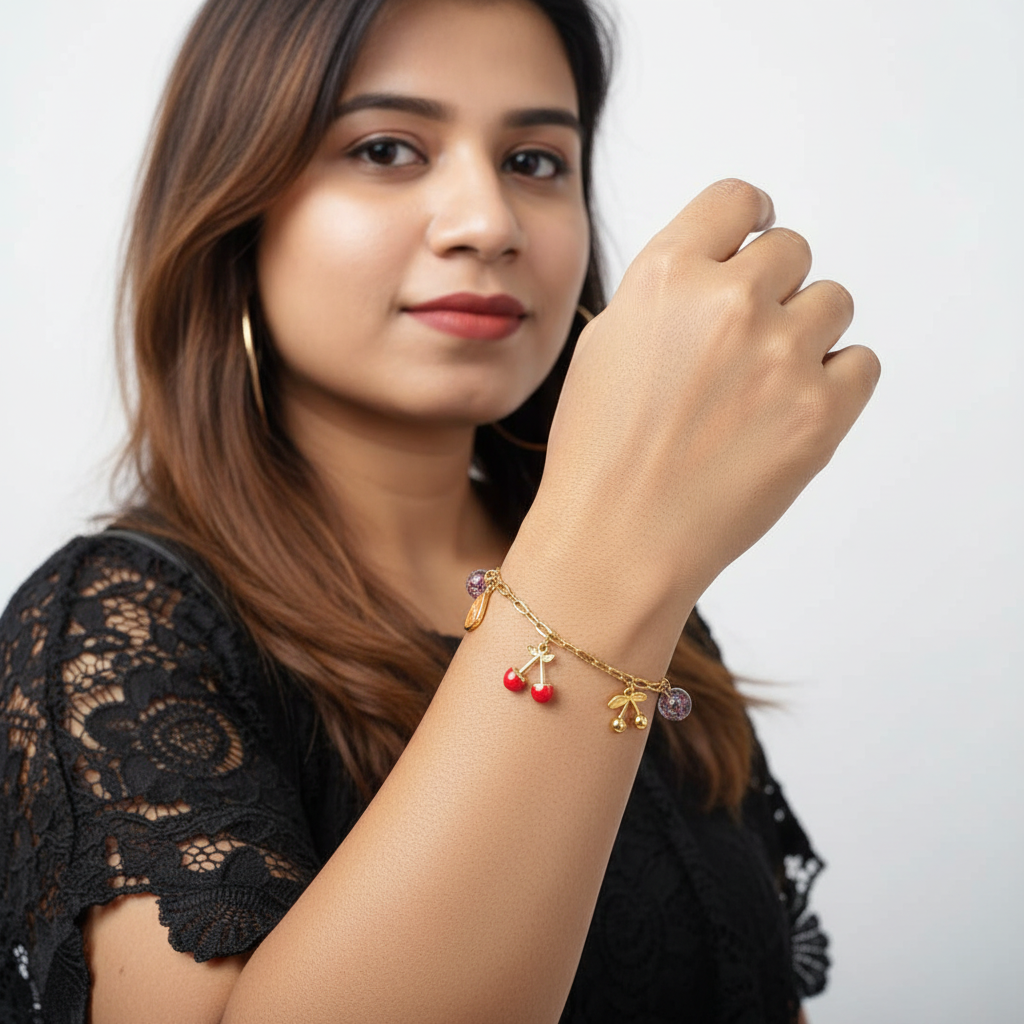 Cherry Charms Anti Tarnish Bracelet