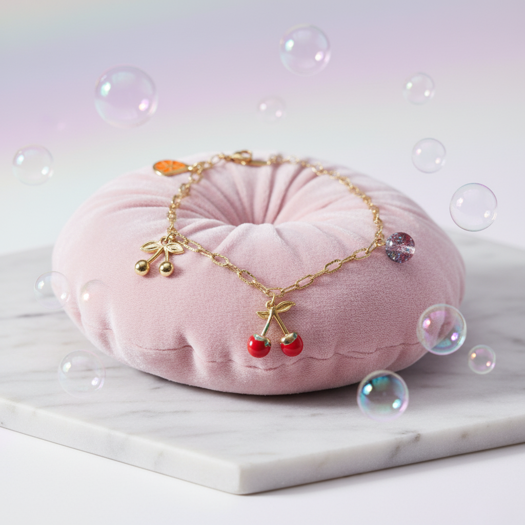 Cherry Charms Anti Tarnish Bracelet