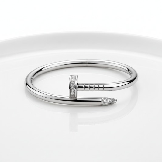 Silver Nail Bracelet | Anti Tarnish Modern Bracelet